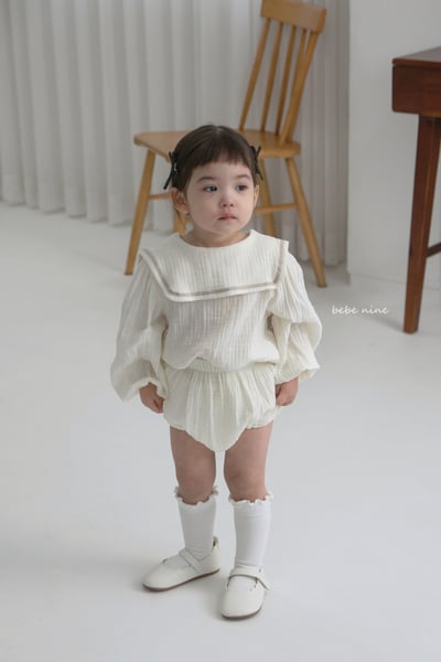 bebe nine22 (65-90) 3色棉麻水手包屁套裝5