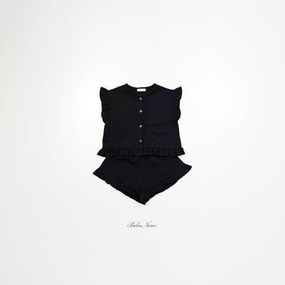 bebe nine45  (65cm-115cm) 2色荷葉鈕釦開衫套裝5