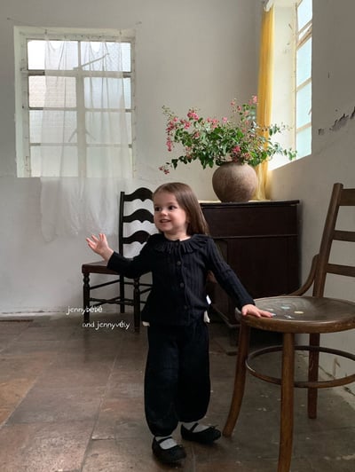 JE572｜(66-90cm) 荷葉領開襟外套/棉紗花邊束口褲15