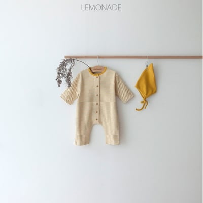 LEMONADE27｜(55cm-85cm) 3色條紋羅紋連身衣含帽子8