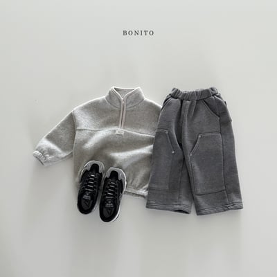 Bonito25｜(75cm-125cm) 半開襟拉鍊刷絨上衣4