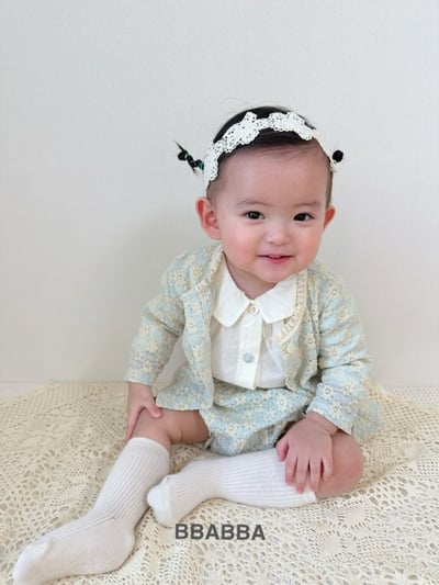 BBABBA01｜(60cm-83cm) 2色小花蕾絲開襟外套2