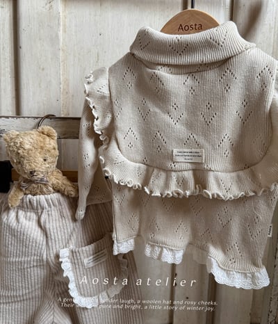 AOSTA49｜(6m-5y) 蕾絲花邊口袋碎花長褲18