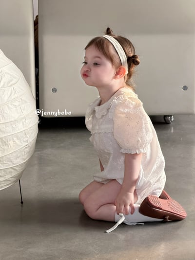 JE716｜(66-90cm) 壓紋花朵包屁衣7