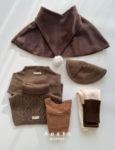 AOSTA65｜(6m-5y) 毛球連帽斗篷13