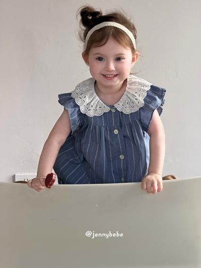 JE724｜(80-110cm) 蕾絲領線條套裝5