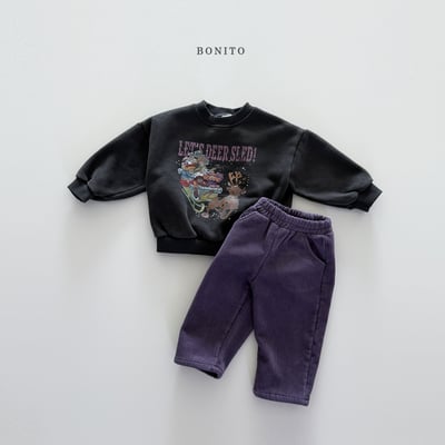 Bonito22｜(75cm-125cm) 聖誕雪橇印花休閒上衣5