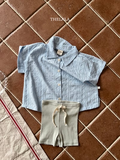 thelala37｜ (70-115-mom) 壓花親子襯衫3