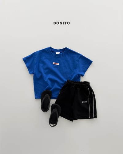 Bonito48｜(75cm-125cm) 5色小標貼圓領上衣5