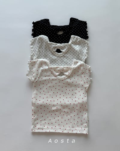 AOSTA55｜(6m-5y) 3款緞帶木耳邊上衣1