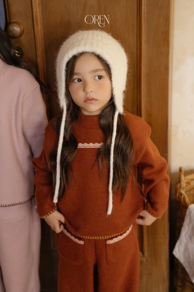 OREN28｜(85-120cm) 復古小花滾邊套裝8