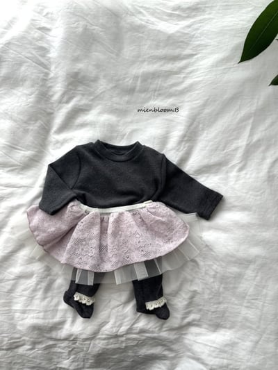 Bloom.b21｜(0m-24m/85cm-125cm) 磨毛蕾絲荷葉邊上衣6