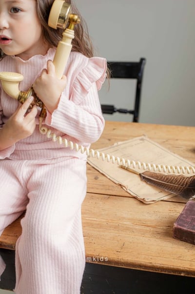 M-KIDS36｜(65-115cm) 2色磨毛荷葉捲邊套裝14