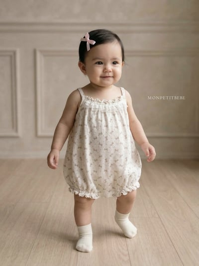 Mon petit06｜(66-90cm) 蝴蝶結細肩包屁衣6