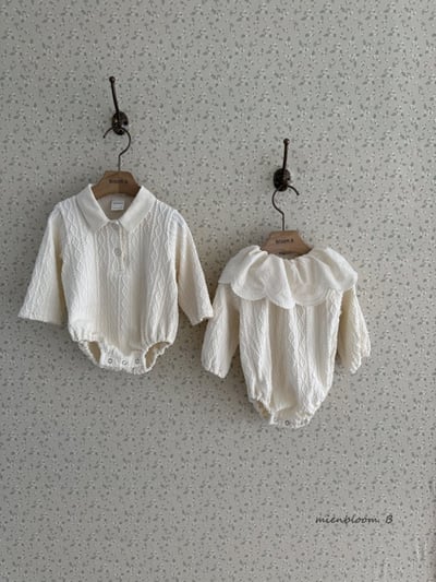 Bloom.b45｜(0m-18m) 有領壓紋包屁衣9