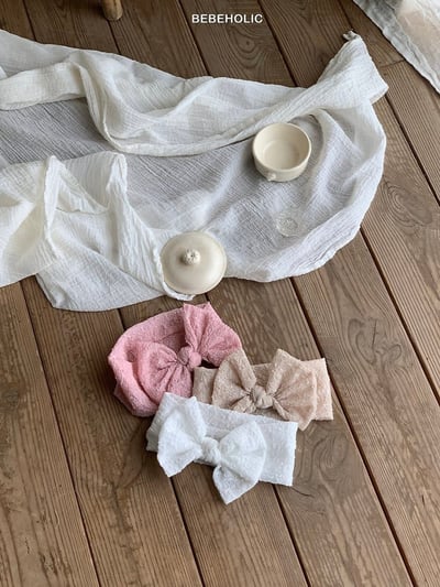 Bebe holic55｜(3m-18m) 蝴蝶結寬版髮帶5