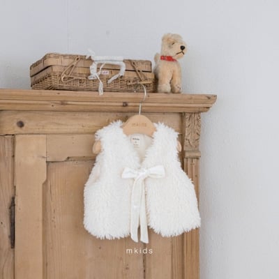 M-KIDS31｜(55-95cm) 1色刷毛緞帶背心3