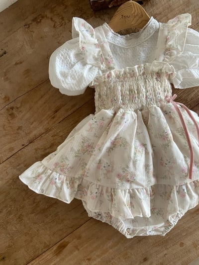 Anne Shirley01｜(3m-22m) 2色荷葉碎花洋裝包屁衣18
