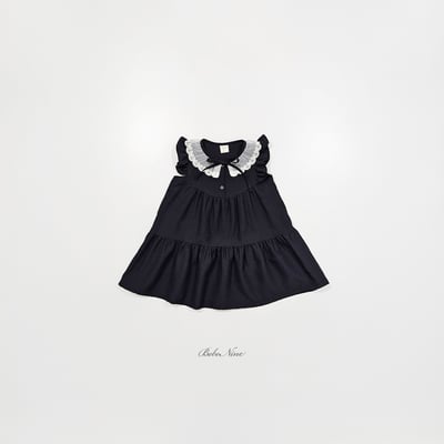 bebe nine42  (65cm-115cm) 2色氣質蕾絲領洋裝7