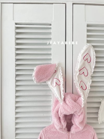 JEAYA07｜(3m-12m) 2色刷毛愛心兔耳連身衣18