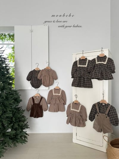 MONBEBE21｜(1y-8y) 冬季格紋滾邊襯衫4