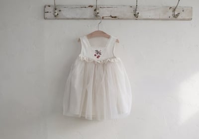 FLO16｜(75-140) 2色蕾絲滾邊薄紗洋裝24