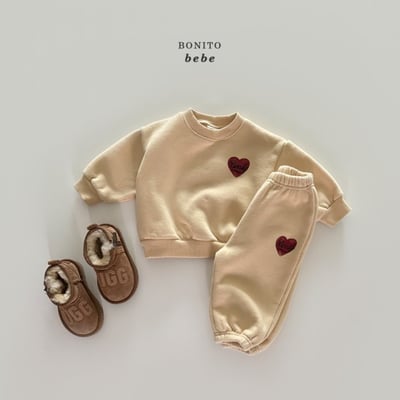 Bonito62｜(3m-18cm) 愛心logo休閒套裝4