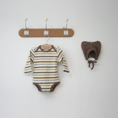 LEMONADE33｜(55cm-85cm) 2色雙條紋包屁衣含帽子18