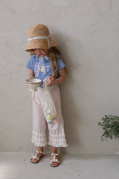 FLO36｜(75-140) 蕾絲花邊層次長褲11