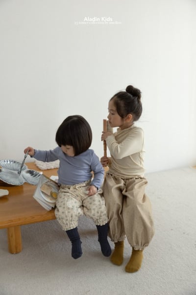 ALADIN15｜(75cm-114cm) 磨毛碎花抽繩縮口褲12