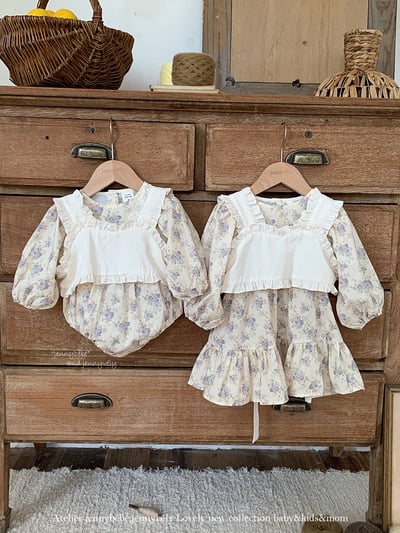 JE461｜(66-120cm) 花園荷葉背心包屁衣/洋裝1