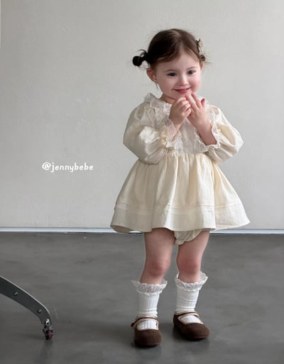 JE734｜(66-90cm) 蕾絲花邊包屁洋裝11