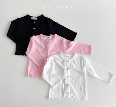 my_bebe32｜(80-120cm) 褶皺捲邊開襟外套1