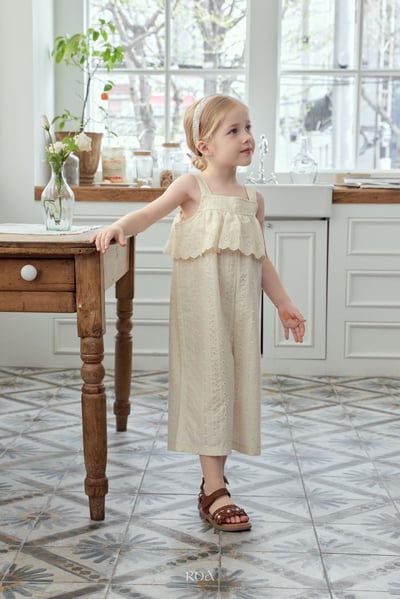 ROA13｜(6m-18m) 2色雕花蕾絲無袖連身褲10