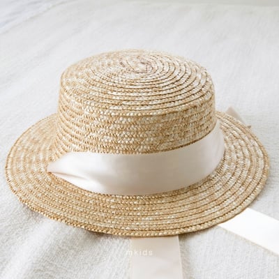 M-KIDS53｜(65-115cm) 緞帶草帽3