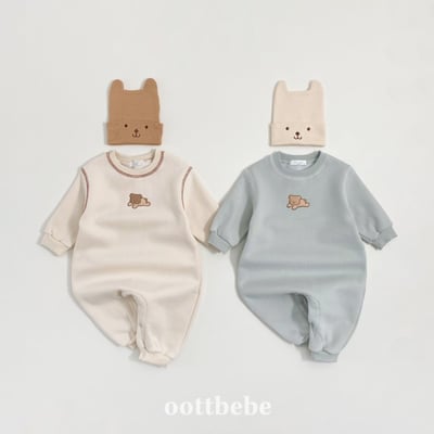 Oottbebe57｜(0m-12m)  酷酷熊連身包屁衣1