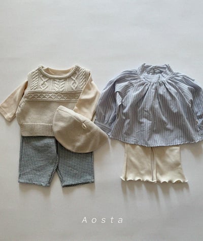 AOSTA21｜(6m-5y) 立領壓紋/細條襯衫18