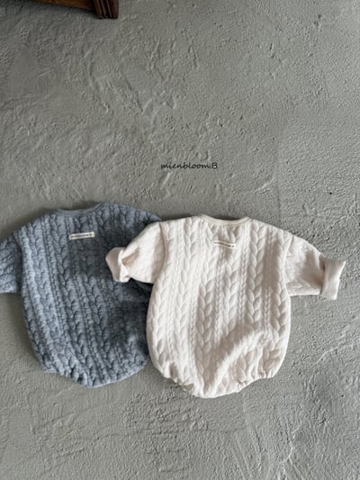 Bloom.b09｜(0m-24m) 麻花刷毛包屁衣7