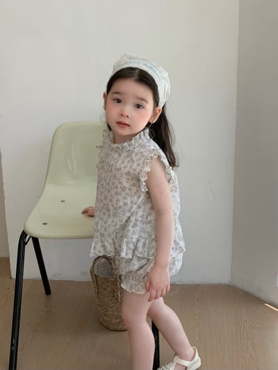 JE47｜(73-100cm) 無袖碎花套裝5