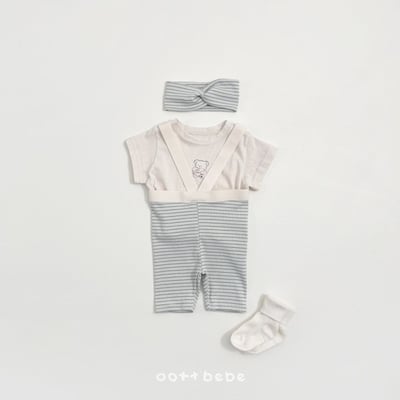 Oottbebe03｜(0m-12m)  背帶條紋打底褲12