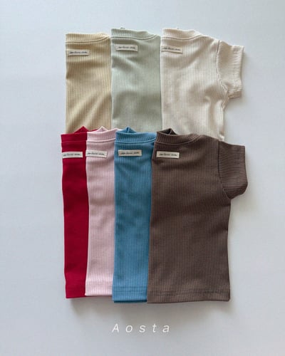 AOSTA09｜(6m-5y) 7色小標素色上衣2