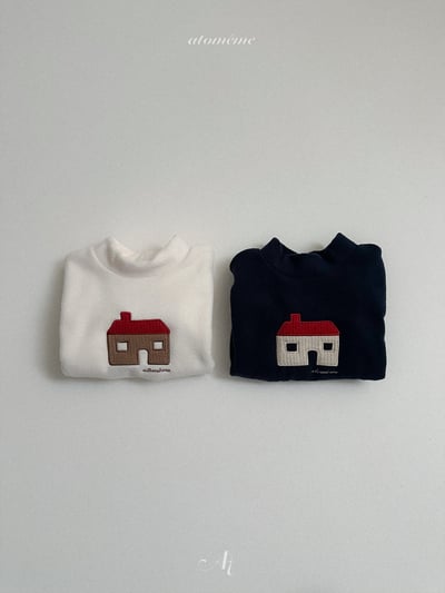 AT48｜(70-110) 小屋刺繡半高領上衣3