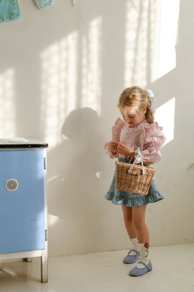 FLO20｜(75-140) 2色荷葉滾邊飛袖襯衫4