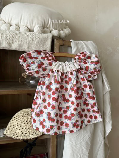 thelala53｜ (70-115) 玫瑰蕾絲方領洋裝1