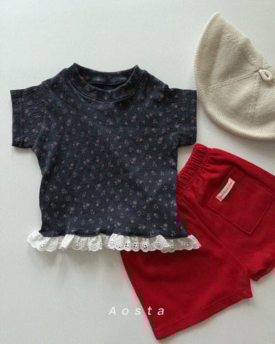 AOSTA25｜(6m-5y) 3款碎花蕾絲裙邊上衣13