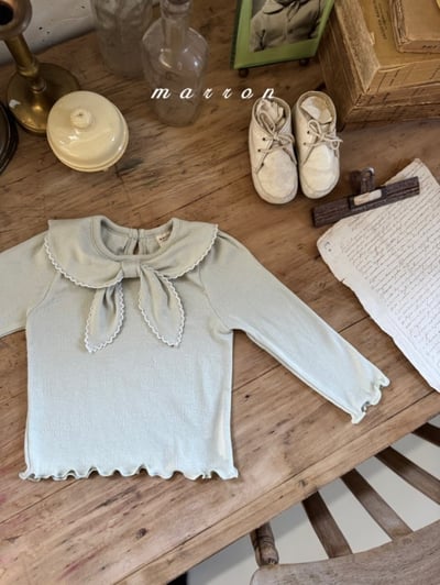 Marron49｜(1y-6y) 領結木耳邊上衣8