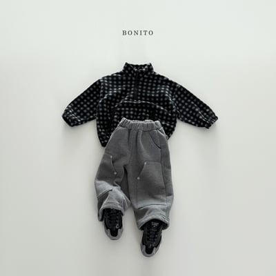 Bonito30｜(75cm-125cm) 格紋半開襟拉鍊口袋上衣5