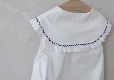 FLO37｜(75-140) 花邊翻領綁帶上衣18