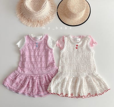 my_bebe19｜(80-120cm) 褶皺無袖洋裝3
