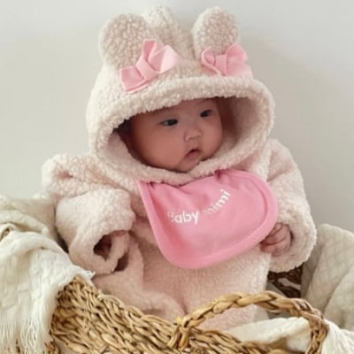 JEAYA06｜(3m-12m) 2色羊羔毛蝴蝶可愛包屁衣7